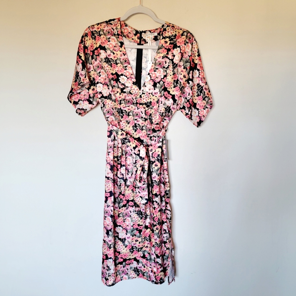 Maisey Nordstrom Floral Tie Waist Midi Dress‎